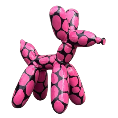 Statue Chien Ballon Prestige Sculpture - 70cm - Ecaille Rose