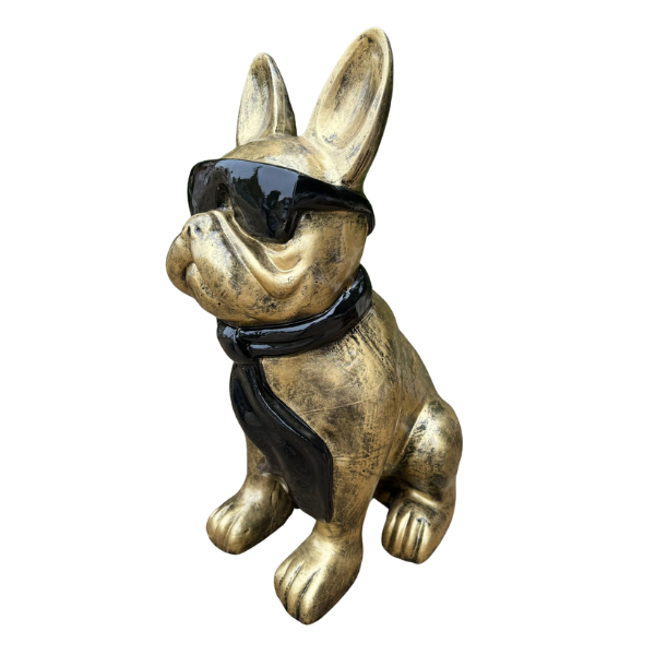 Statue Chien Bouledogue Francais Prestige Sculpture - 120cm - Bronze
