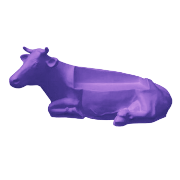 Statue Vache Banc Prestige Sculpture - 200cm - Violet