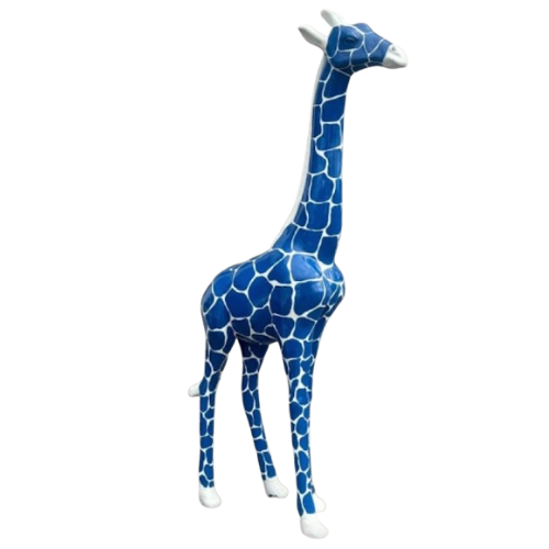 Statue Girafe Prestige Sculpture - 210cm - Ecaille Bleu Nuit