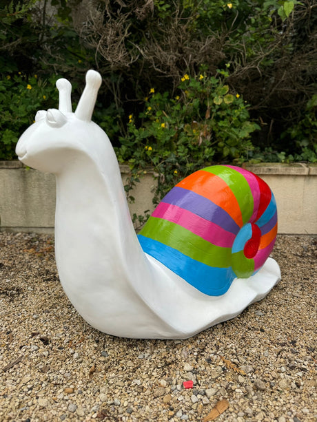 Statue Escargot Prestige Sculpture - 100cm - Berlingot Blanc