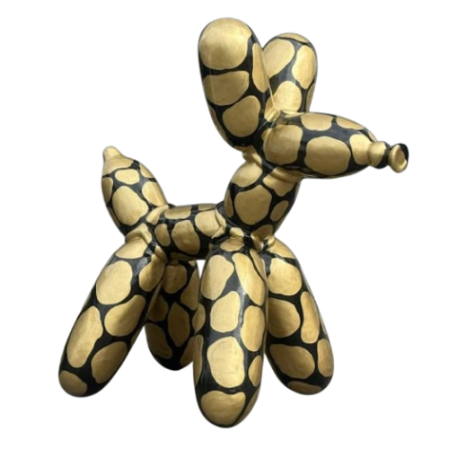 Statue Chien Ballon Prestige Sculpture - 120cm - Ecaille Dorée