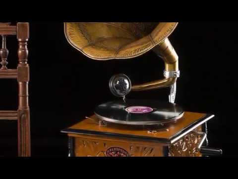 Gramophone avec pavillon pour disque 78 tours style antique