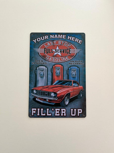 PLAQUE MÉTAL FULL SERVICE 30X20 CM - PLAQUE DECORATIVE