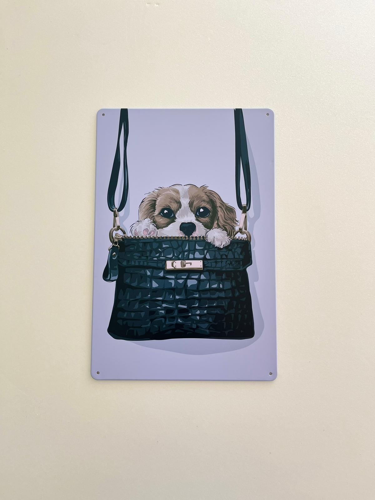PLAQUE MÉTAL SAC 30X20 CM - PLAQUE DECORATIVE