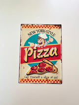 PLAQUE MÉTAL PIZZA 30X40 CM - PLAQUE DECORATIVE