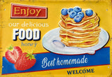 PLAQUE MÉTAL PANCAKE 30X40 CM - PLAQUE DECORATIVE