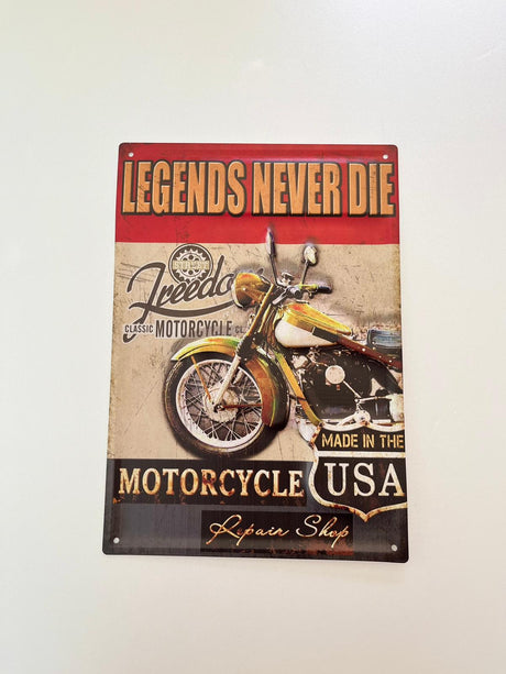 PLAQUE MÉTAL MOTORCYCLE 30X40 CM - PLAQUE DECORATIVE