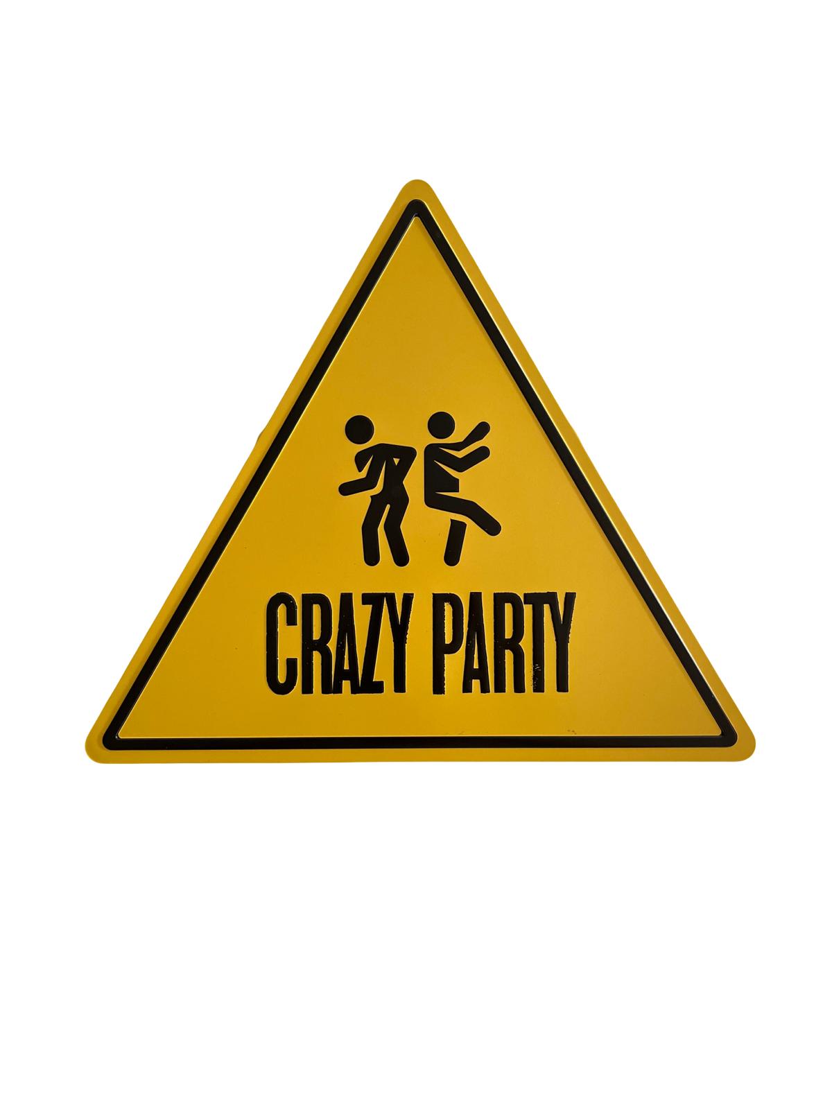 PLAQUE TRIANGLE MÉTAL CRAZY 30x35 CM - PLAQUE DECORATIVE