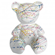 Statue Ours Animaux Resine - 35cm - Graffiti Blanc - ANIMAUX-RESINE.FR